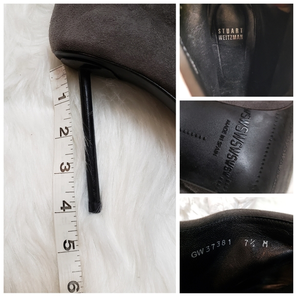 Stuart Weitzman Seamstress Gray Platform Booties Size 7.5 - Picture 13 of 15
